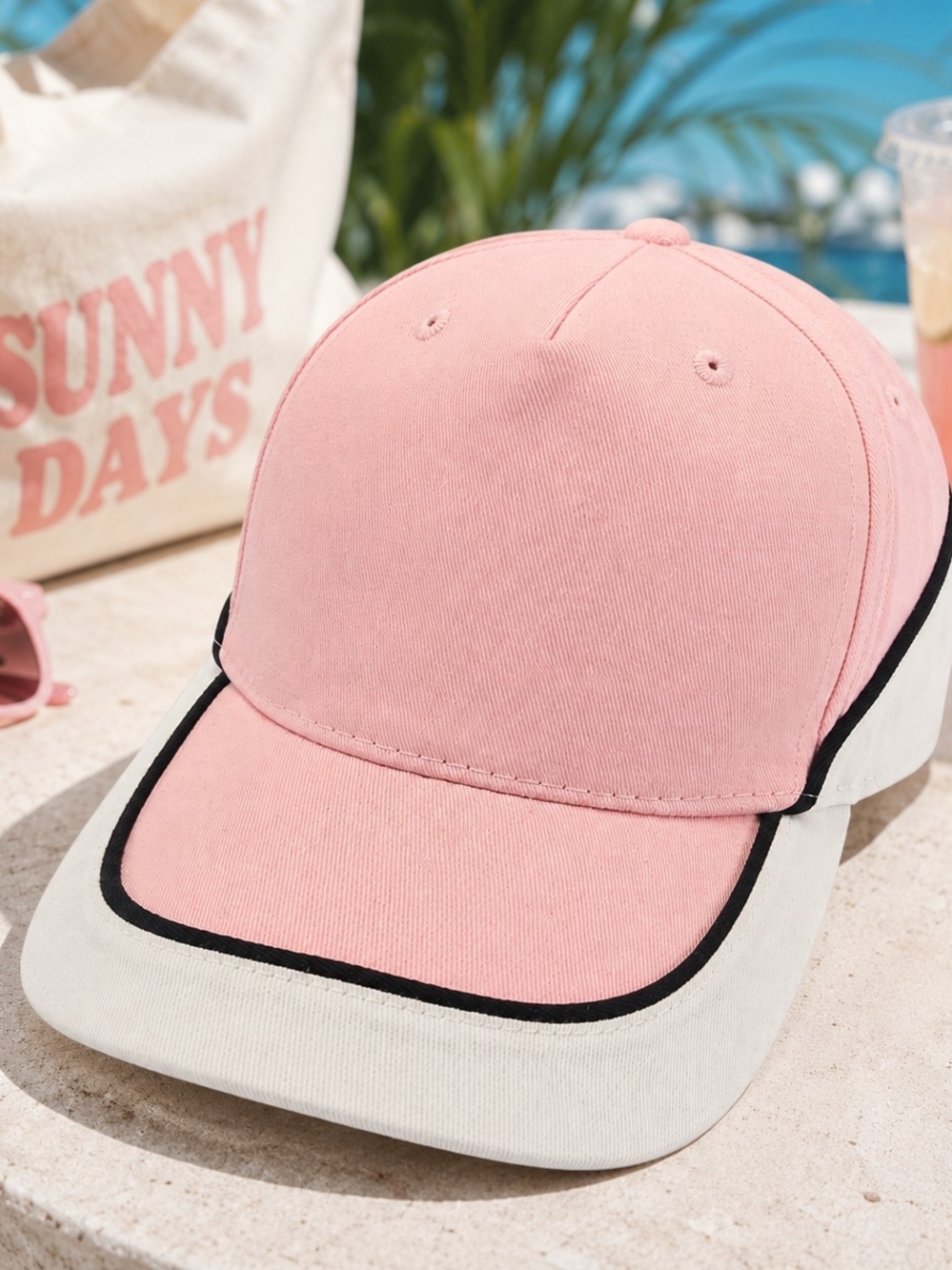 Atlantis Kid Racing Pink White Strapback Youth Hat Y2K